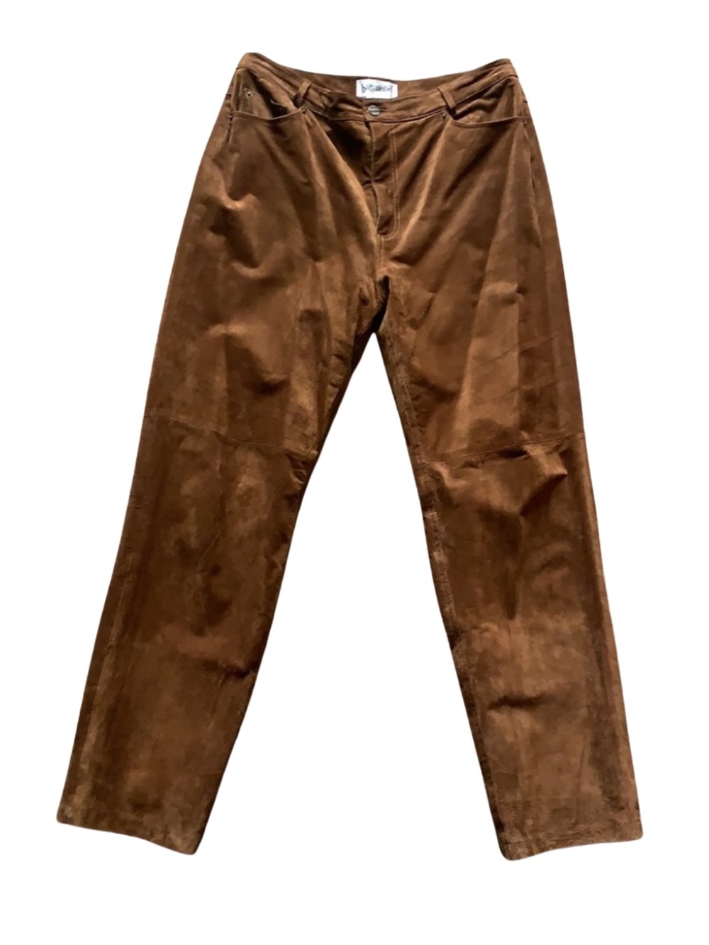 Bagatelle Genuine Suede Straight Leg Pants Brown Tan Size 12 Vintage Y2K